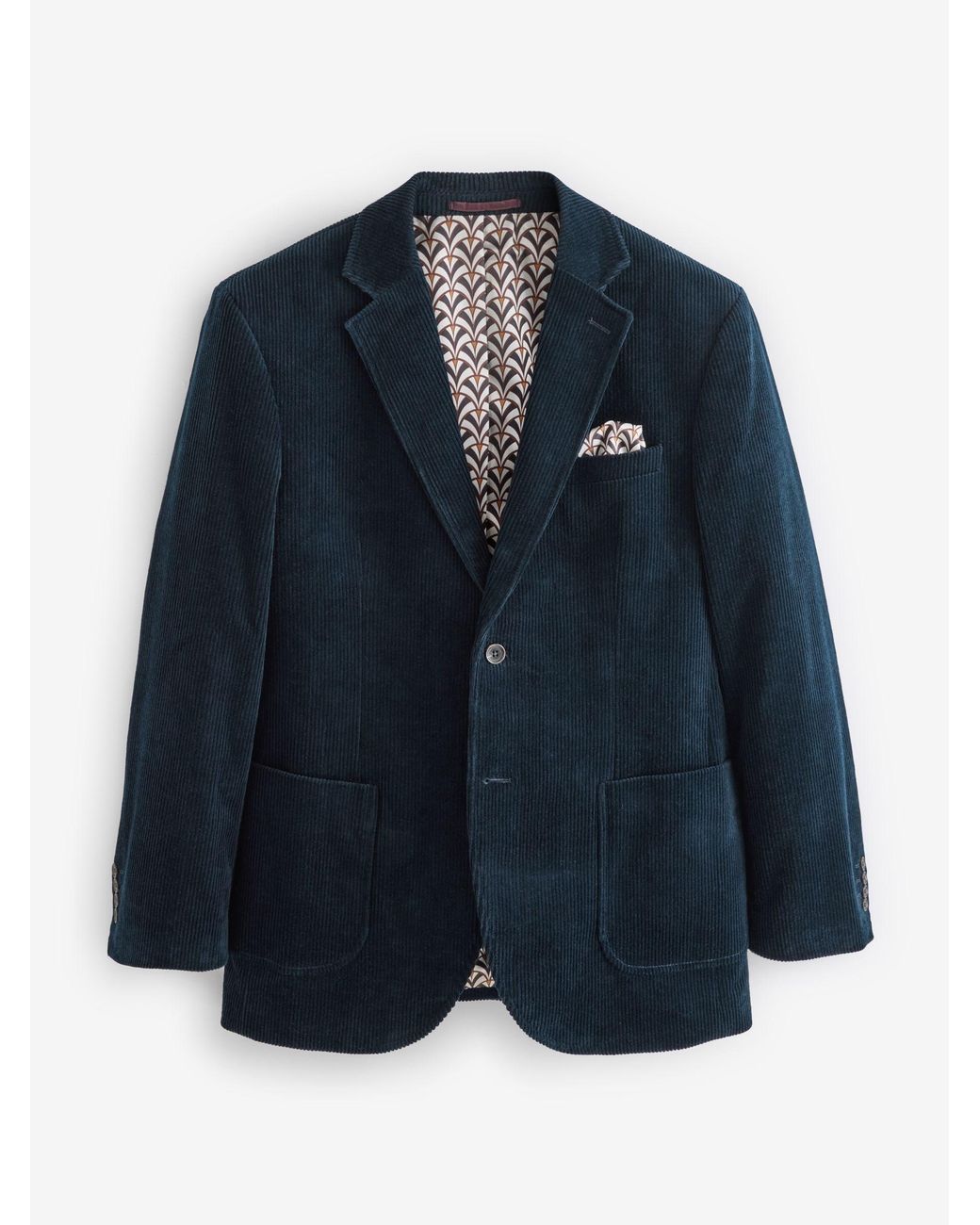 Next Blue Regular Fit Cord Blazer for men