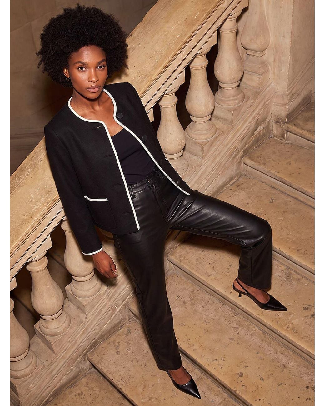 Roman Black Tipped Smart Jacket