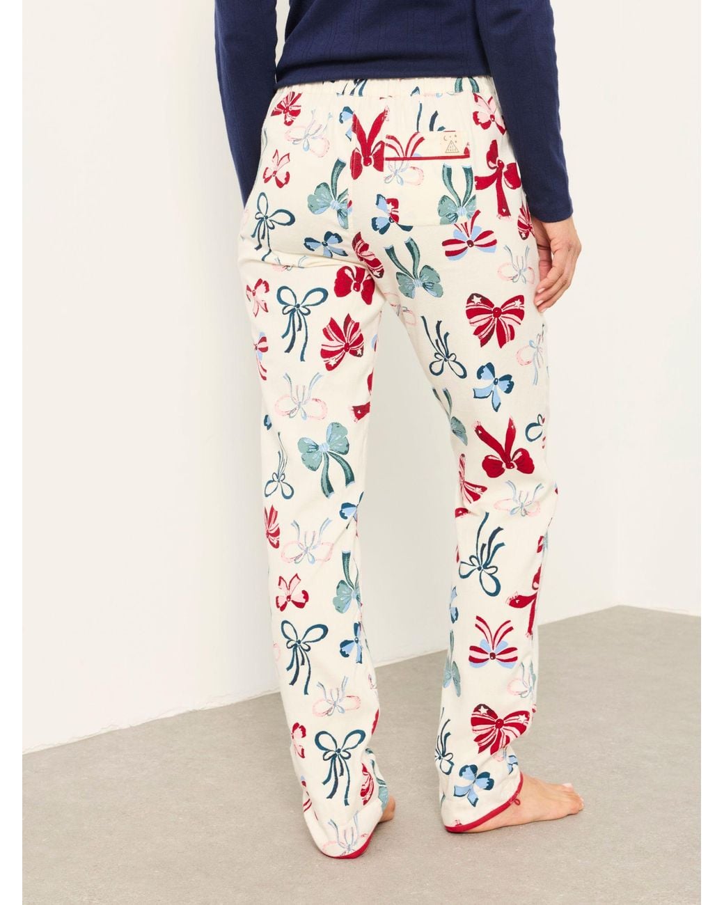 FatFace White Eva Bow Pyjama Bottoms