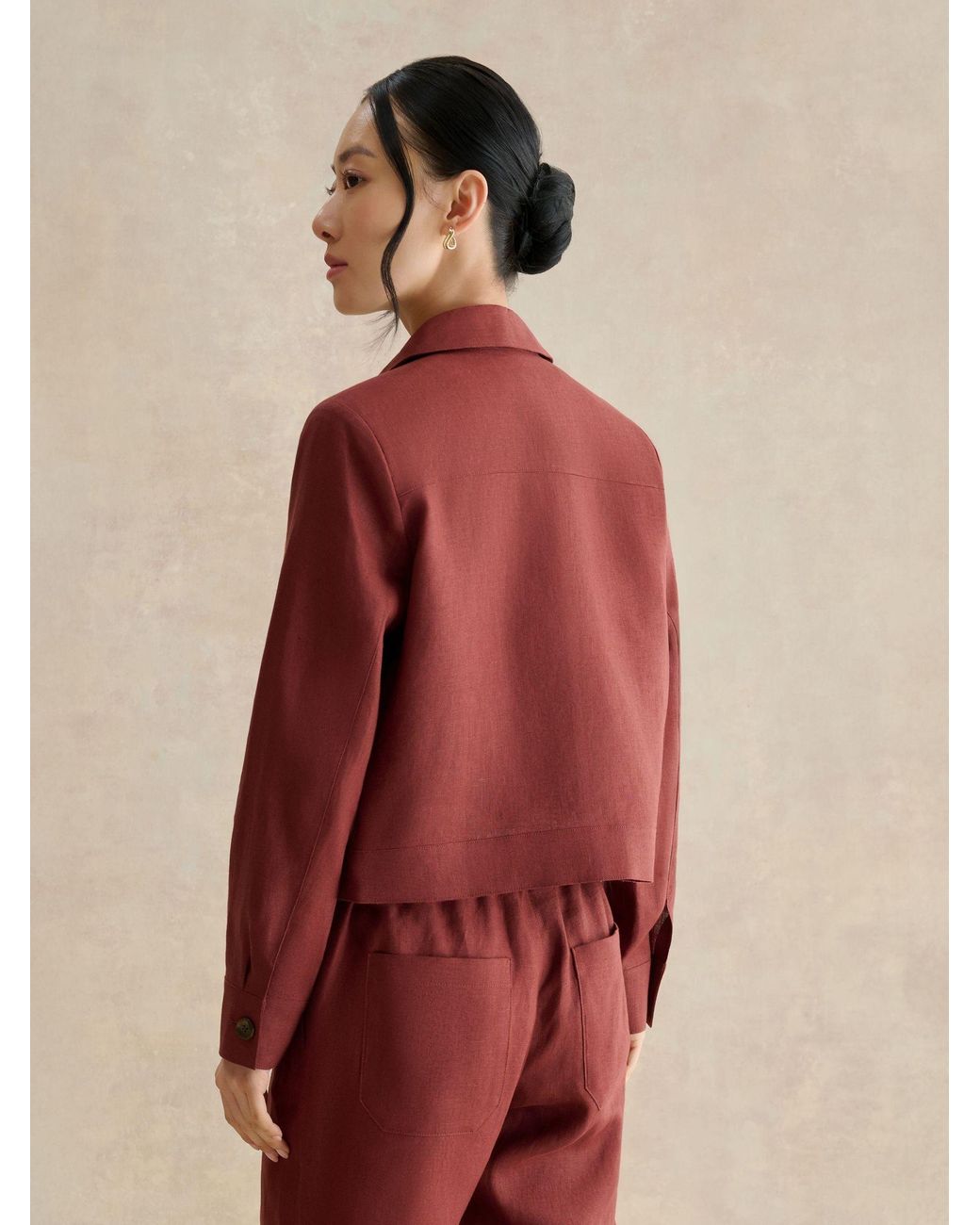 Hobbs Red Syrup Clarence Linen Jacket