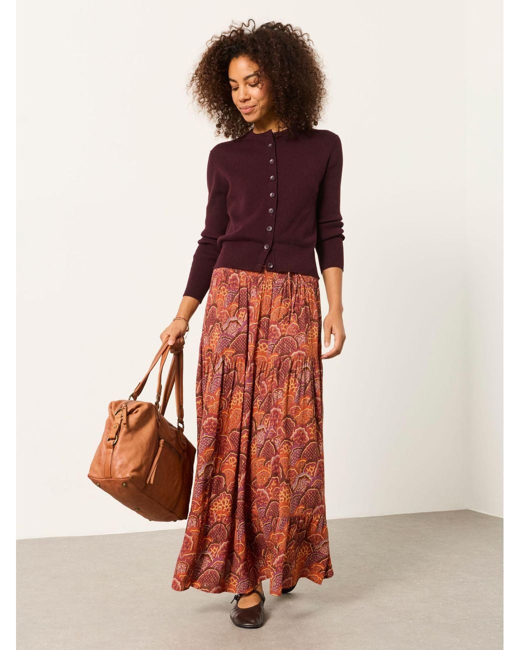 FatFace Red Jayla Maxi Skirt