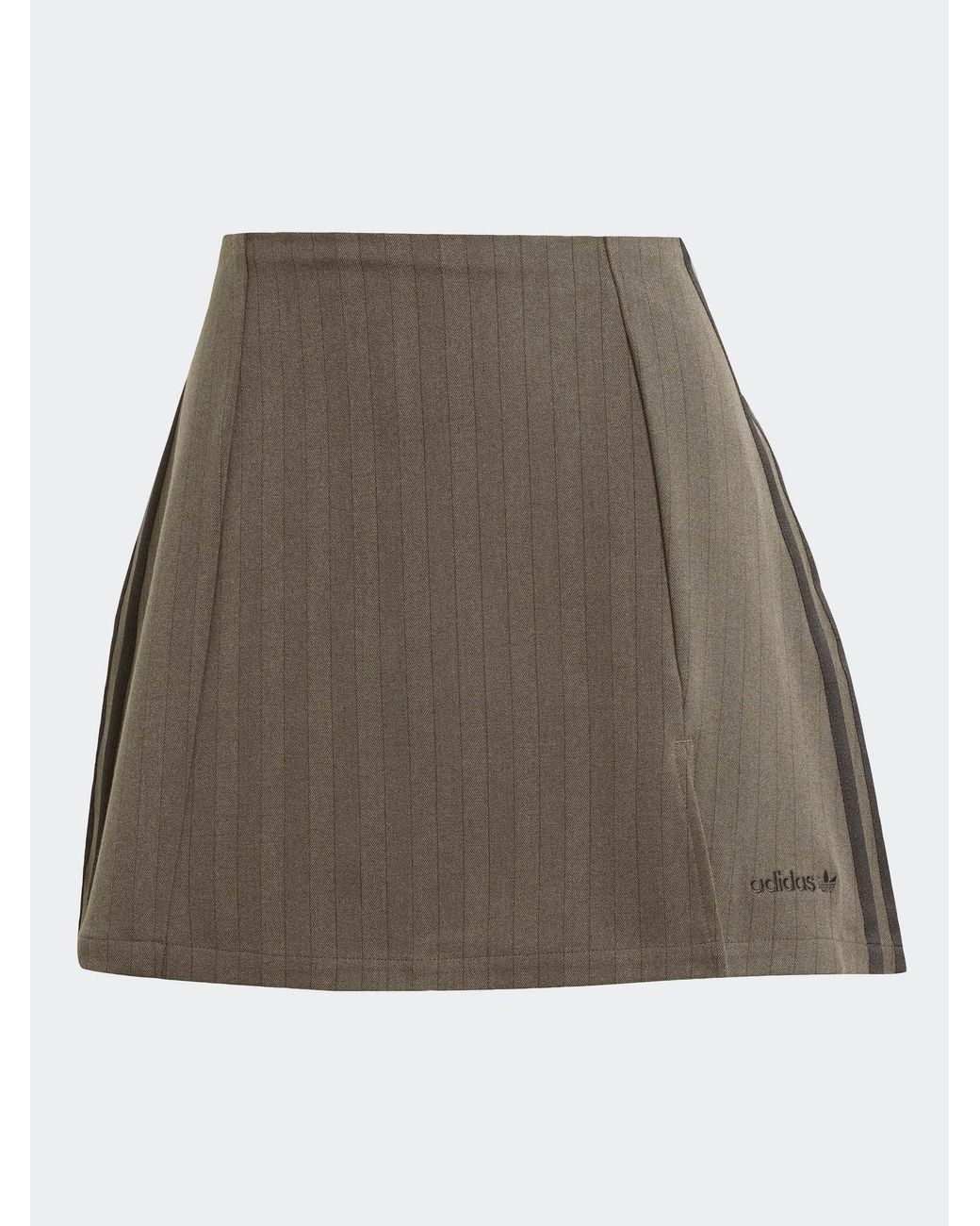 Adidas Originals Natural Pinstripe-Pattern Mini Skirt