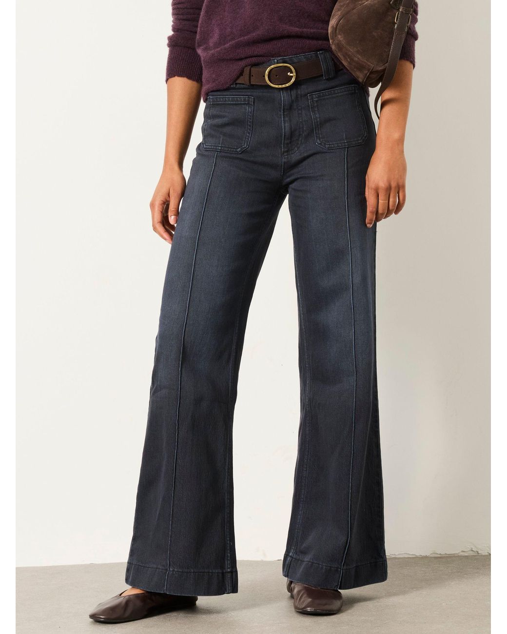 FatFace Black Patch Pocket Flare Jeans