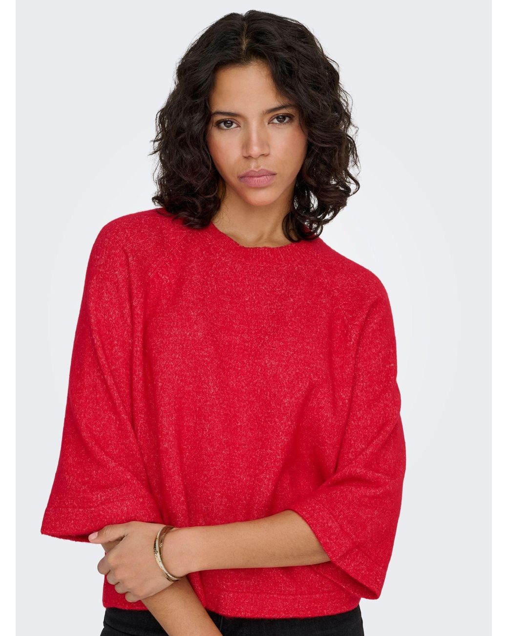 ONLY Red 3/4 Sleeve Jumper