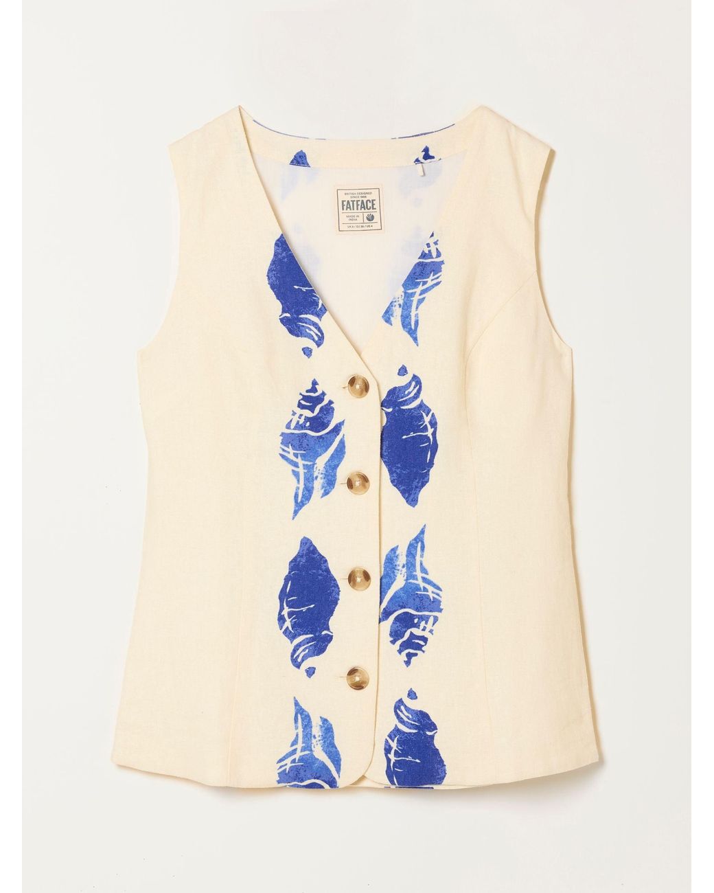 FatFace White Indie Petite Waistcoat