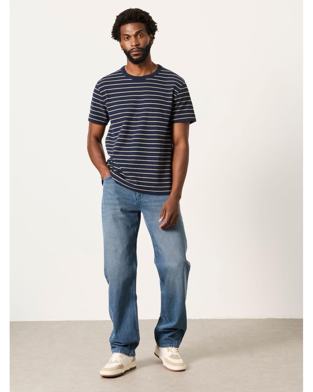 FatFace Blue Short Sleeve Stripe T-Shirt for men