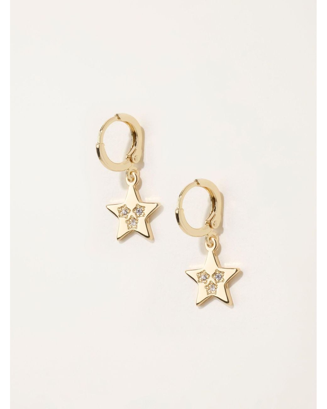 FatFace Black Star Drop Earrings