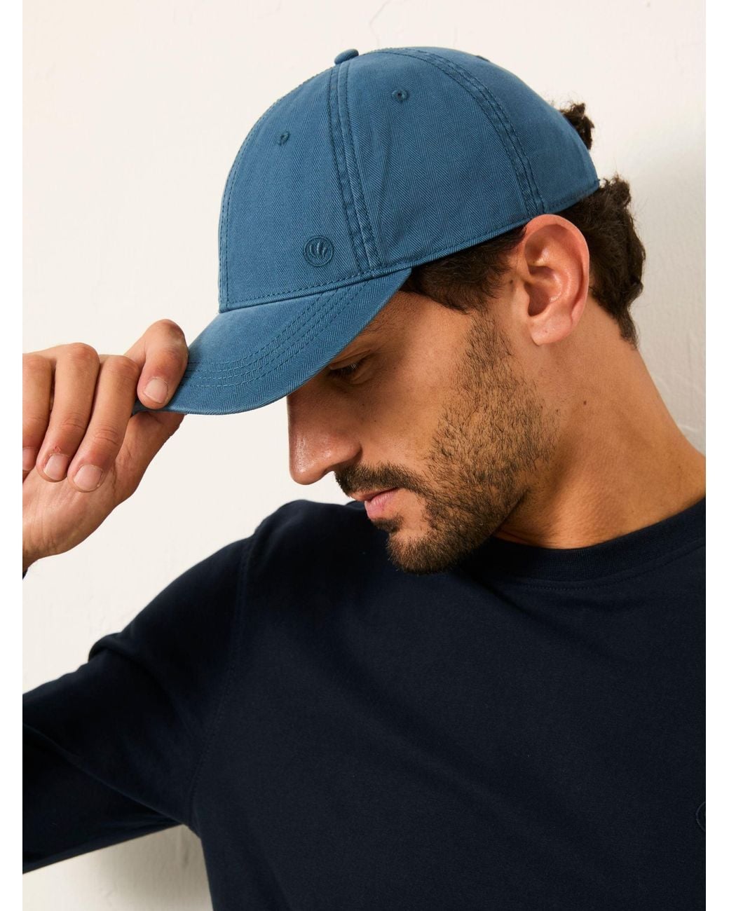 FatFace Blue Fatface Herringbone Baseball Cap for men