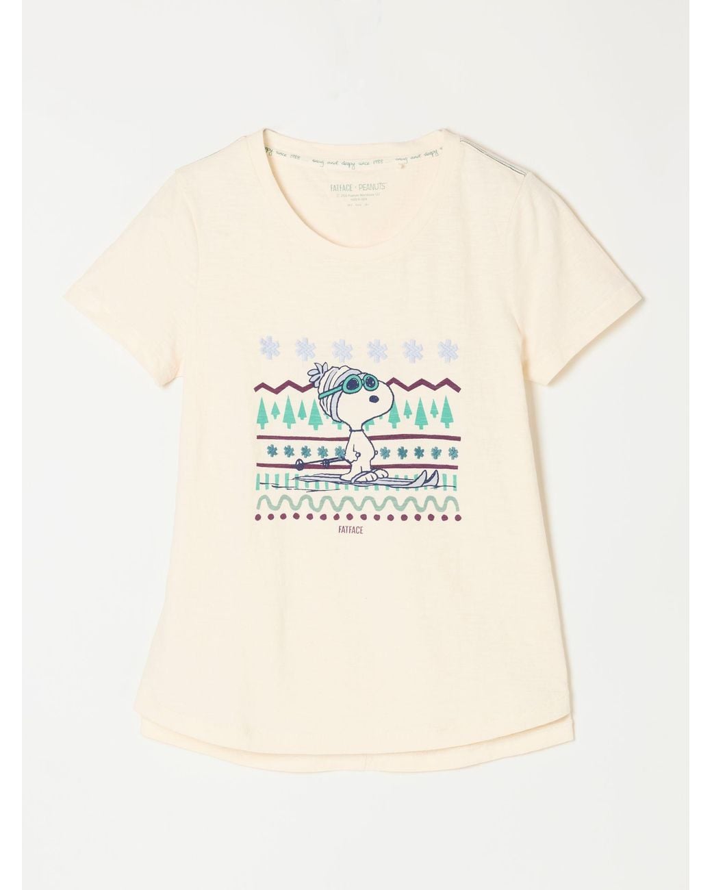 FatFace White Natalie Snoopy Ski Graphic Tee
