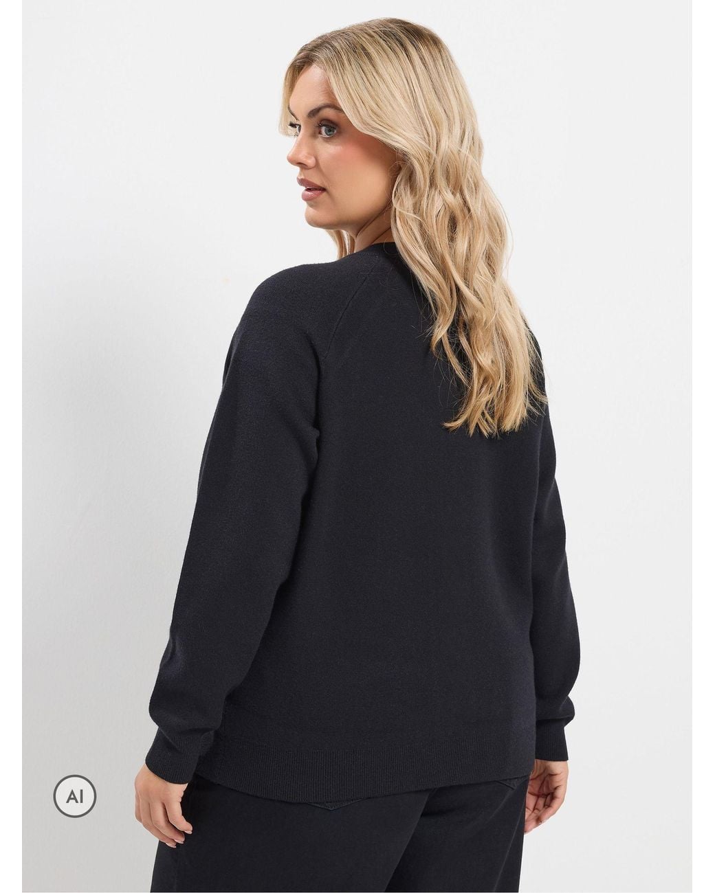 Yours Curve Blue Button Through Cardigan