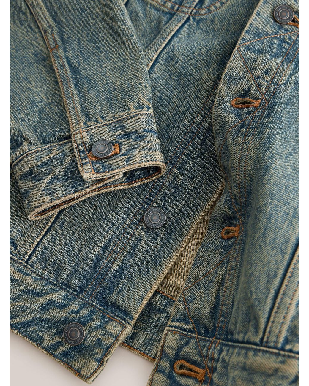 Next Green Denim Button Through Jacket for men