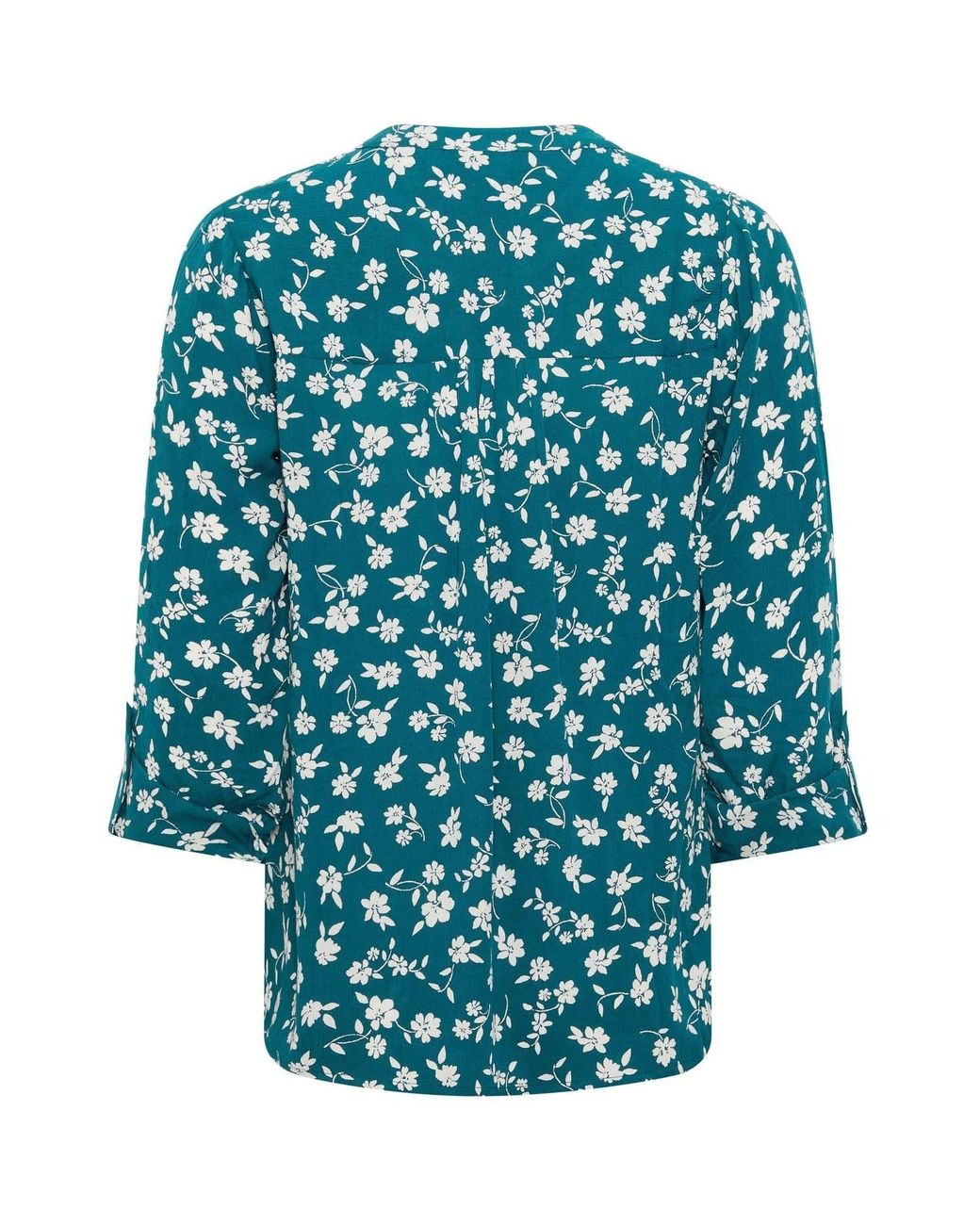 M Com Blue Ditsy Pintuck Blouse