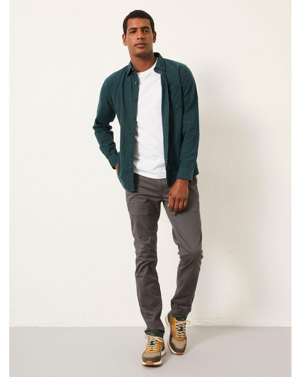 FatFace Multicolor Oxlow Long Sleeve Plain Shirt for men