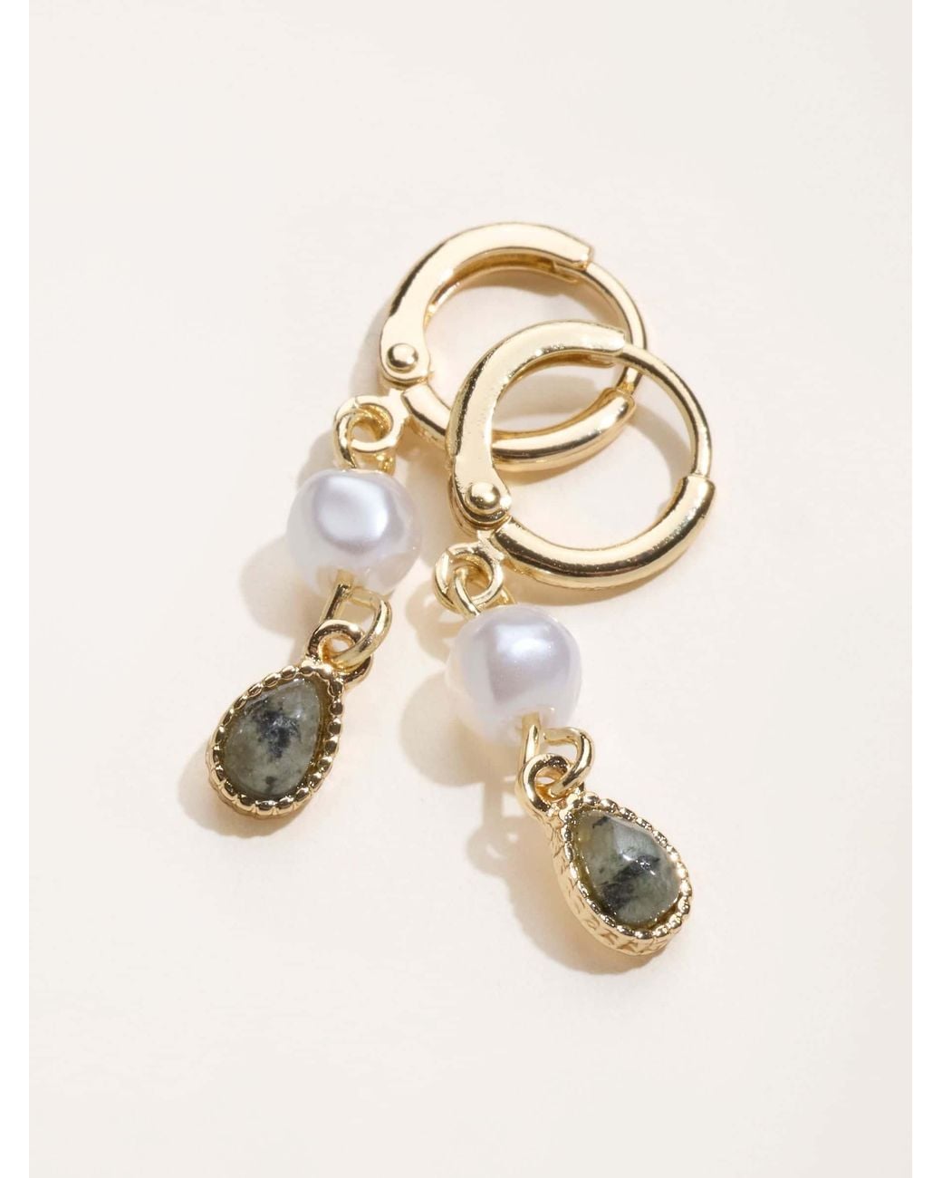 FatFace Natural Fatface Tone Faux Pearl Stone Earrings