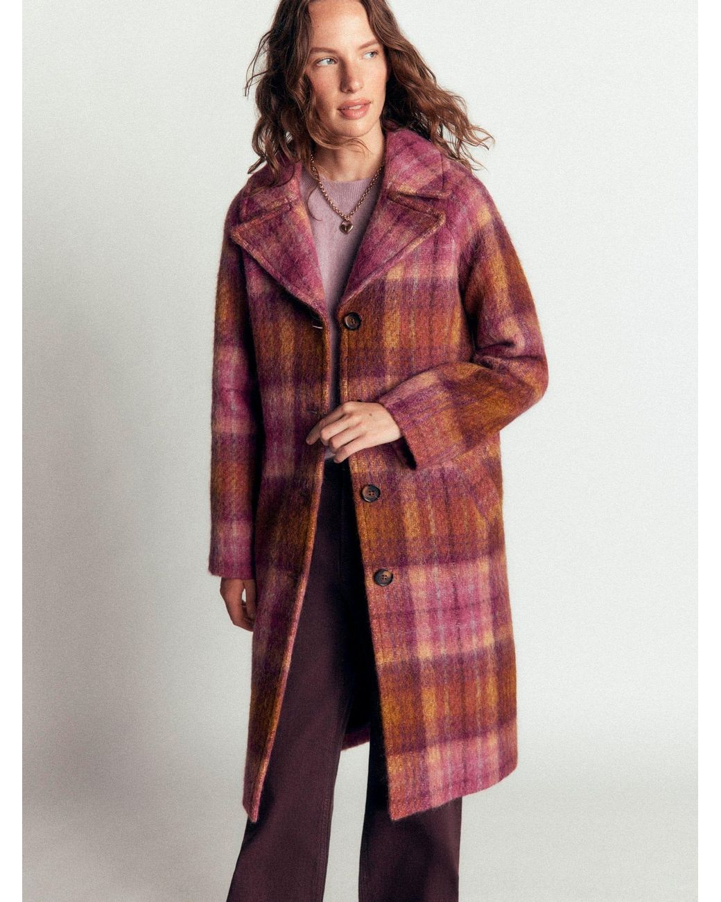 Boden Red Cotswold Wool Blend Coat