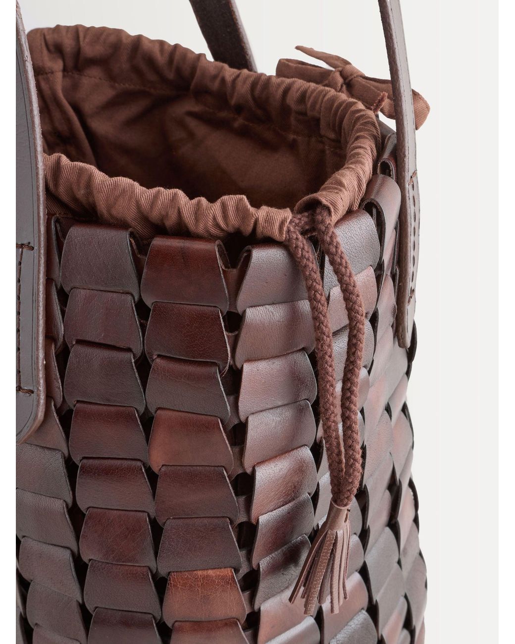 Dragon Diffusion White Suede Honey Link Bucket Bag