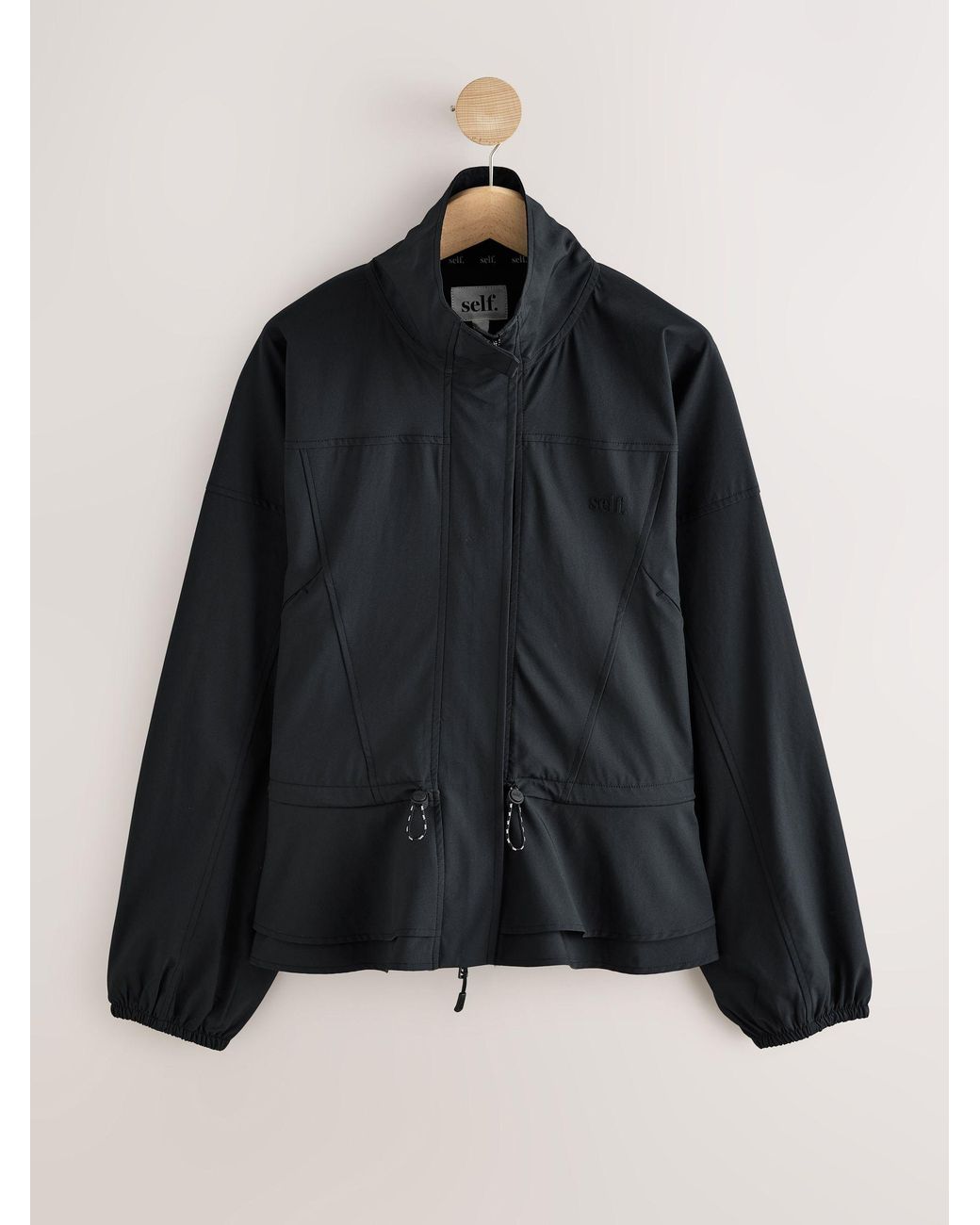 Self Black 4 Way Stretch Funnel Neck Jacket
