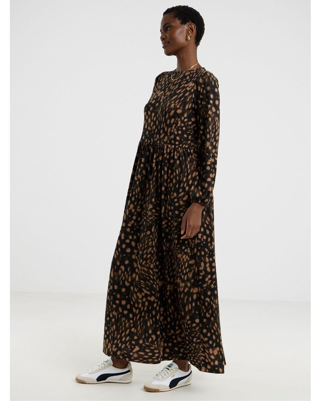 JD Williams Soft Touch Printed Maxi Smock Dress | Lyst