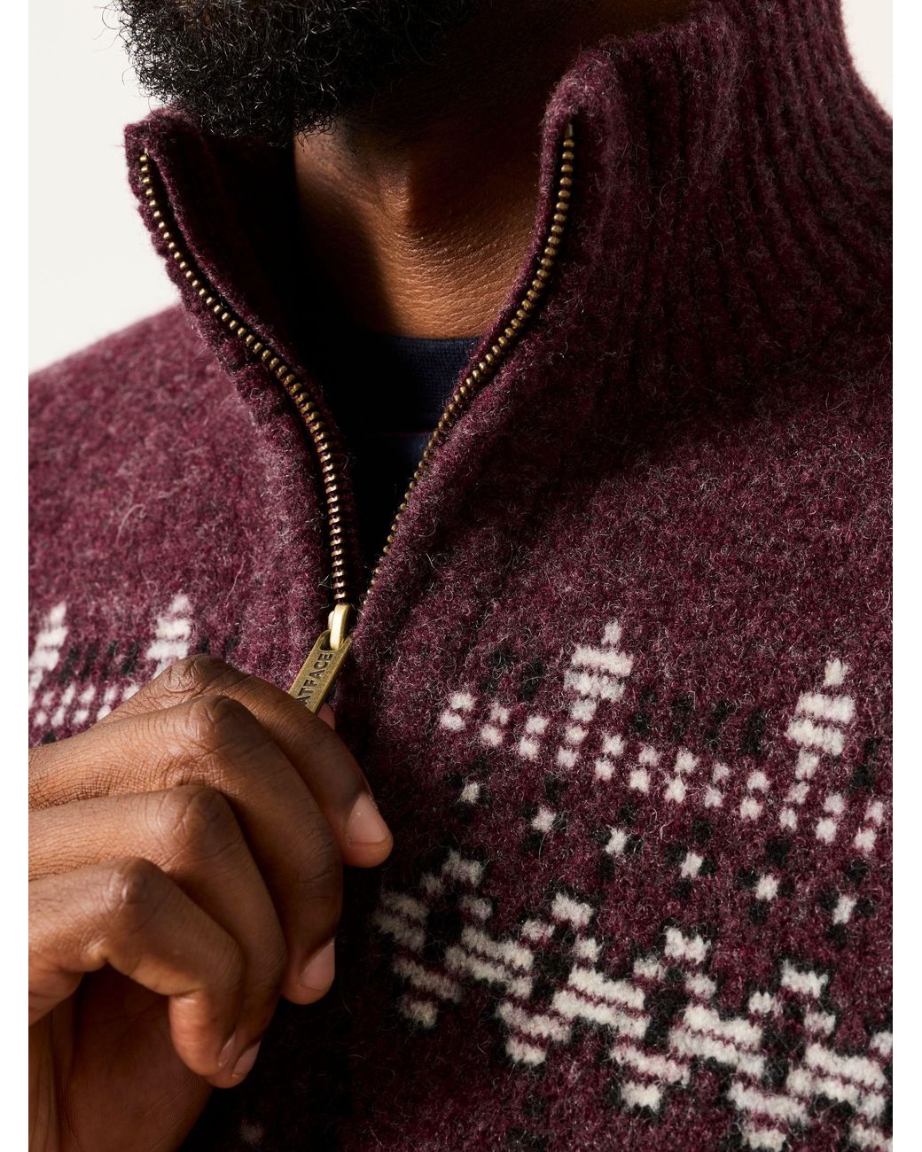 FatFace Red Brinley Half Neck Knitted Jumper for men