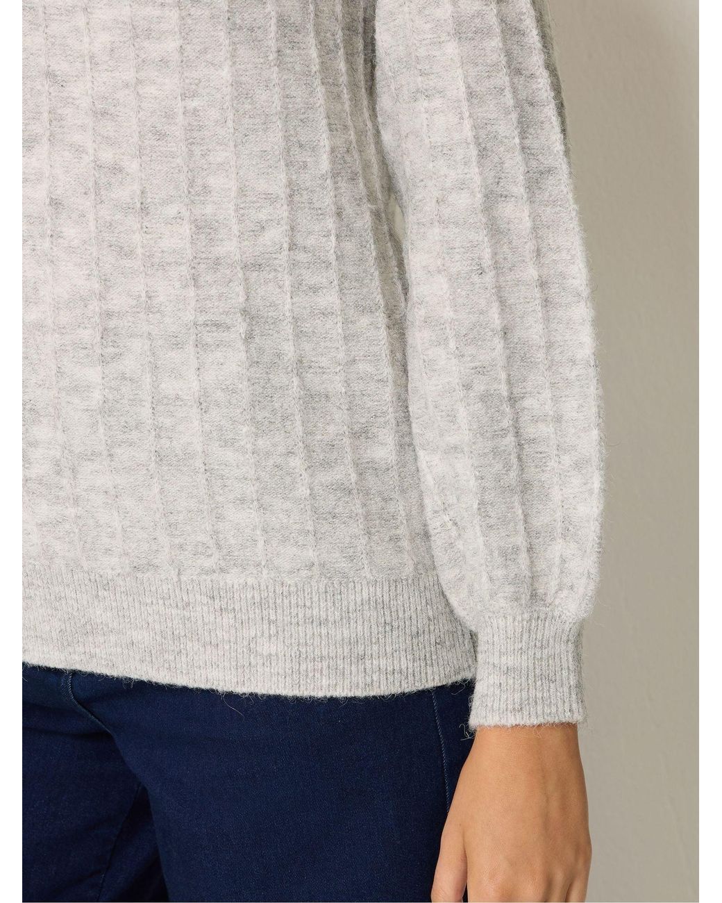 M Com White Slash Neck Ribbed Jumper