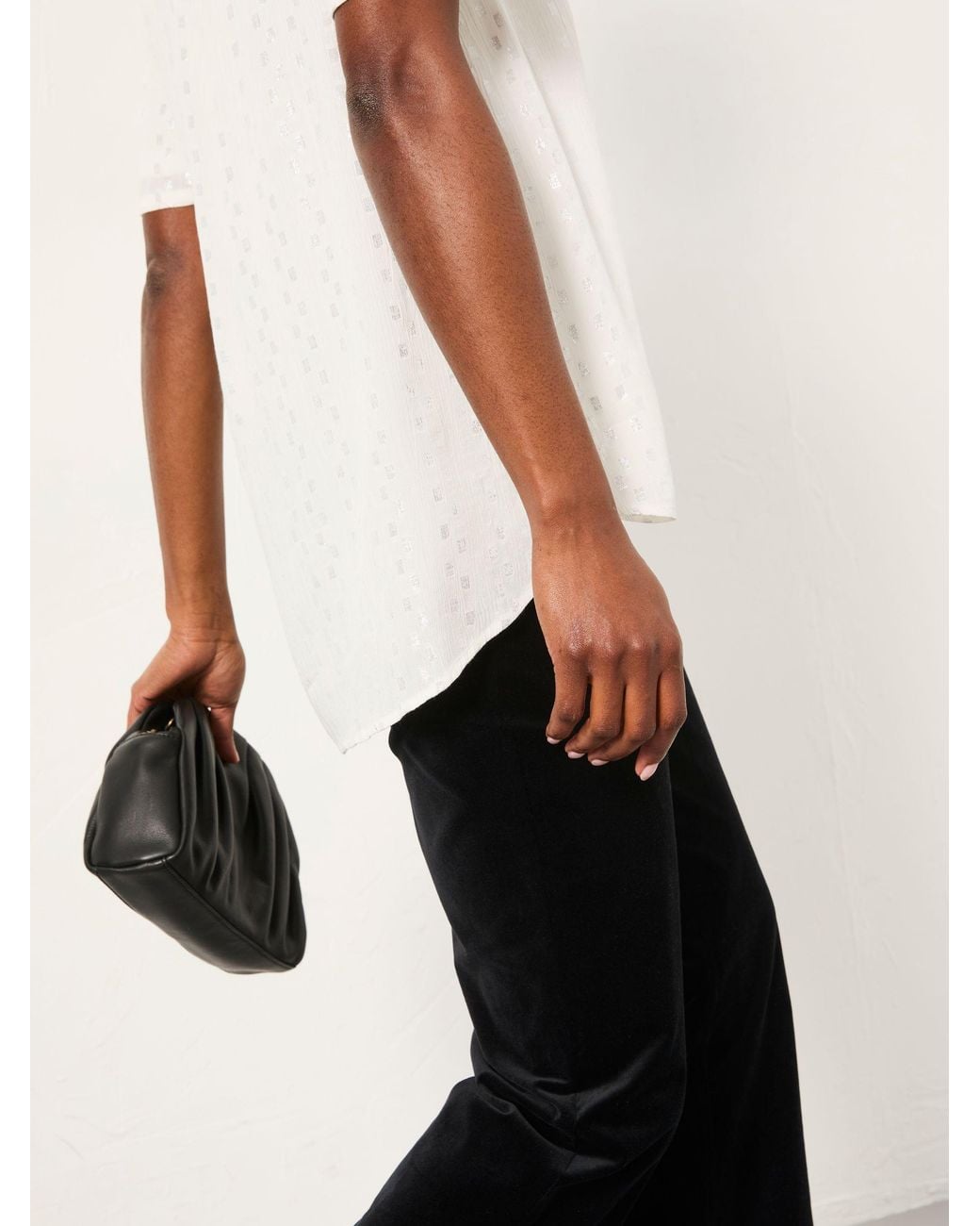 FatFace White Lyndy Metallic Blouse