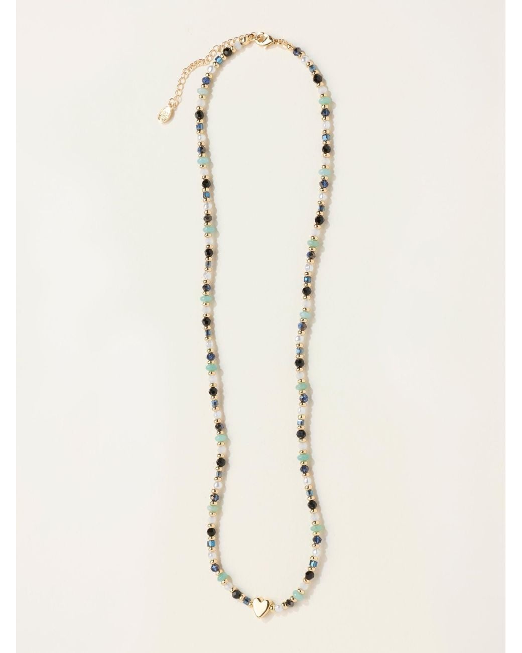 FatFace Natural Heart Bead Necklace
