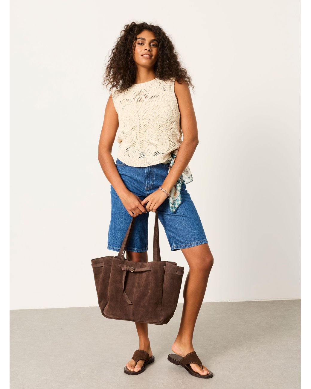 FatFace Natural Fatface Palm Pattern 2-In-1 Tank