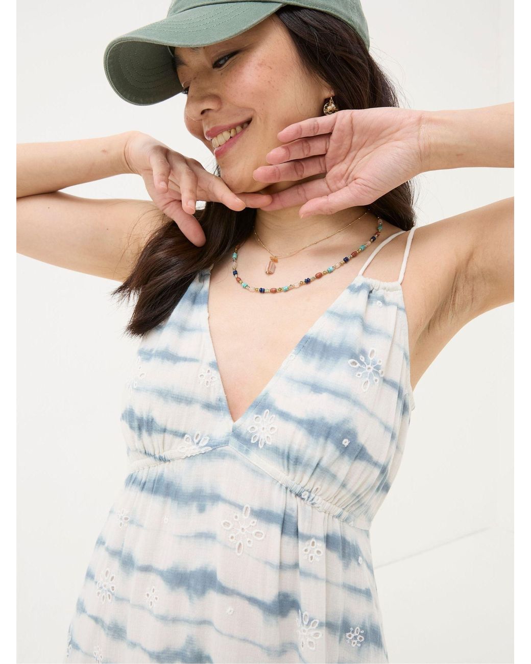 FatFace White Tie Dye Tammy Beach Maxi Dress