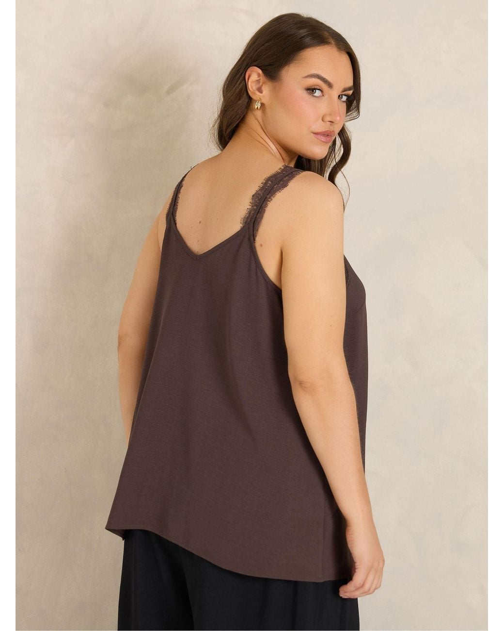 Evans Brown Lace Trim Cami