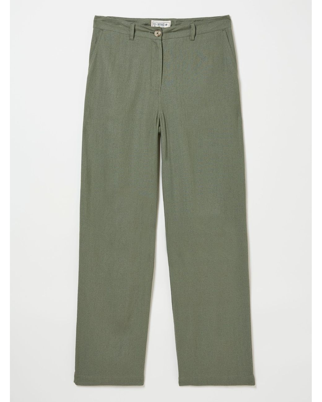 FatFace Green Ellie Straight Leg Trousers
