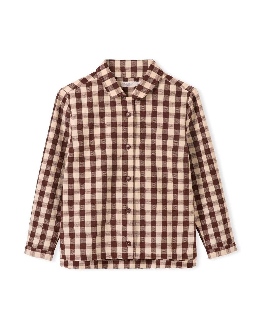 Celtic & Co. Brown Gingham Button Through Shirt
