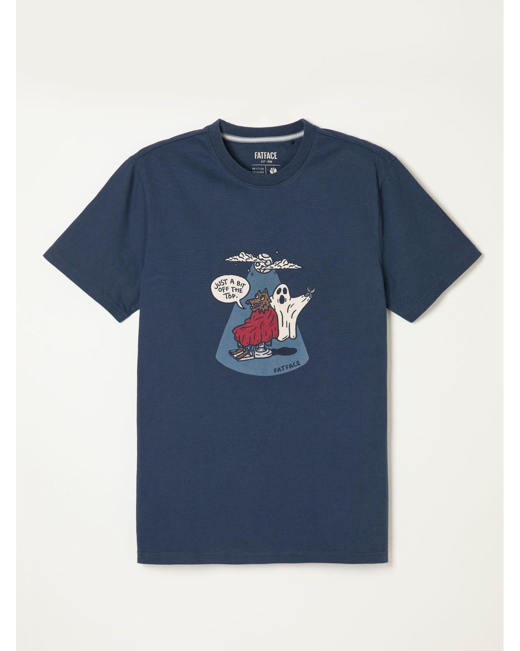 FatFace Blue Halloween Warewolf Graphic T-Shirt for men