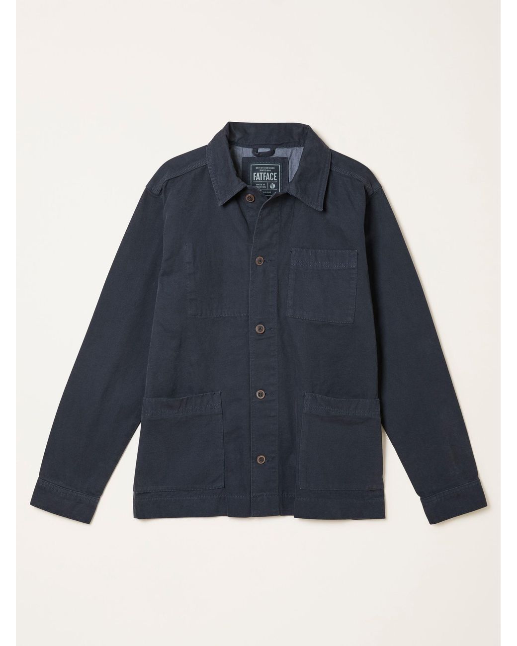 FatFace Blue Canvas Worker Jacket for men
