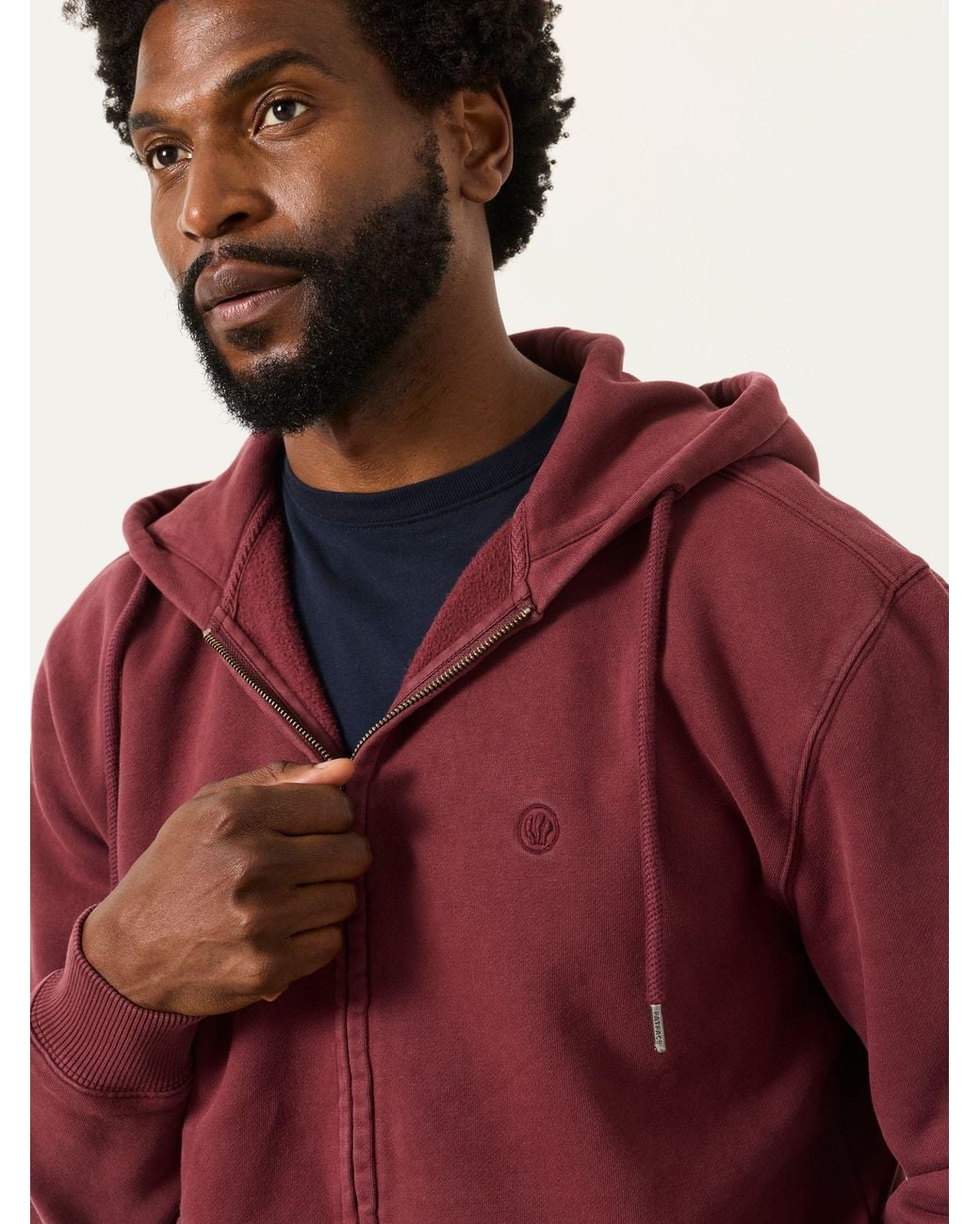 FatFace Red Hayle Zip Through Hoodie for men