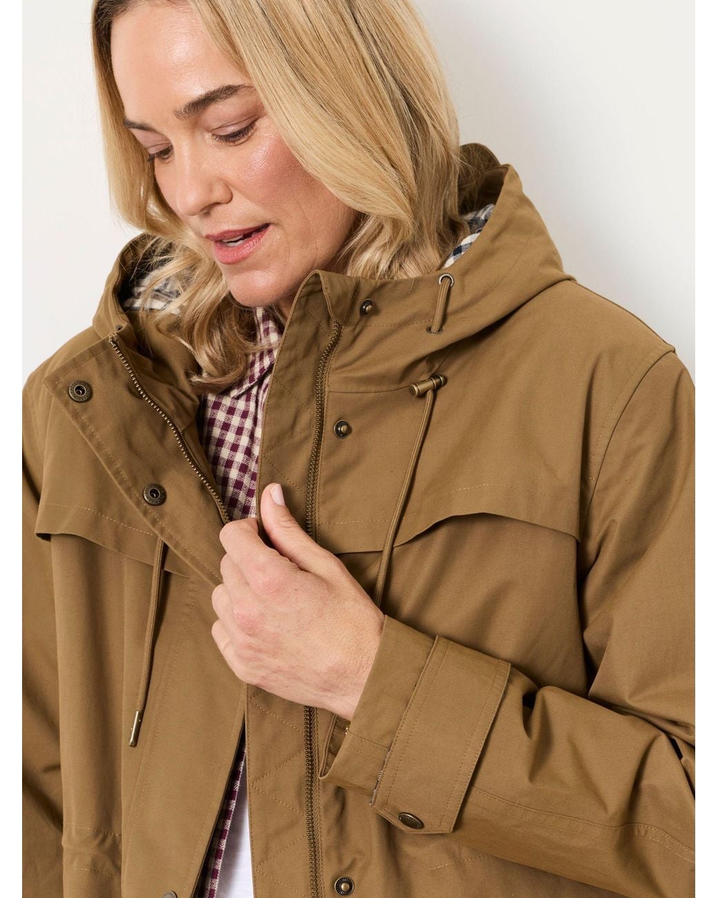 FatFace Blue Inverness Petite Long Raincoat