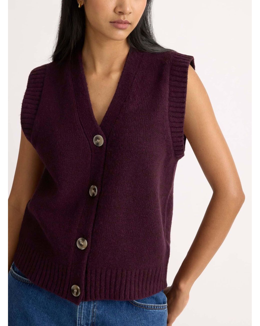 Albaray Purple Cosy Button Tank