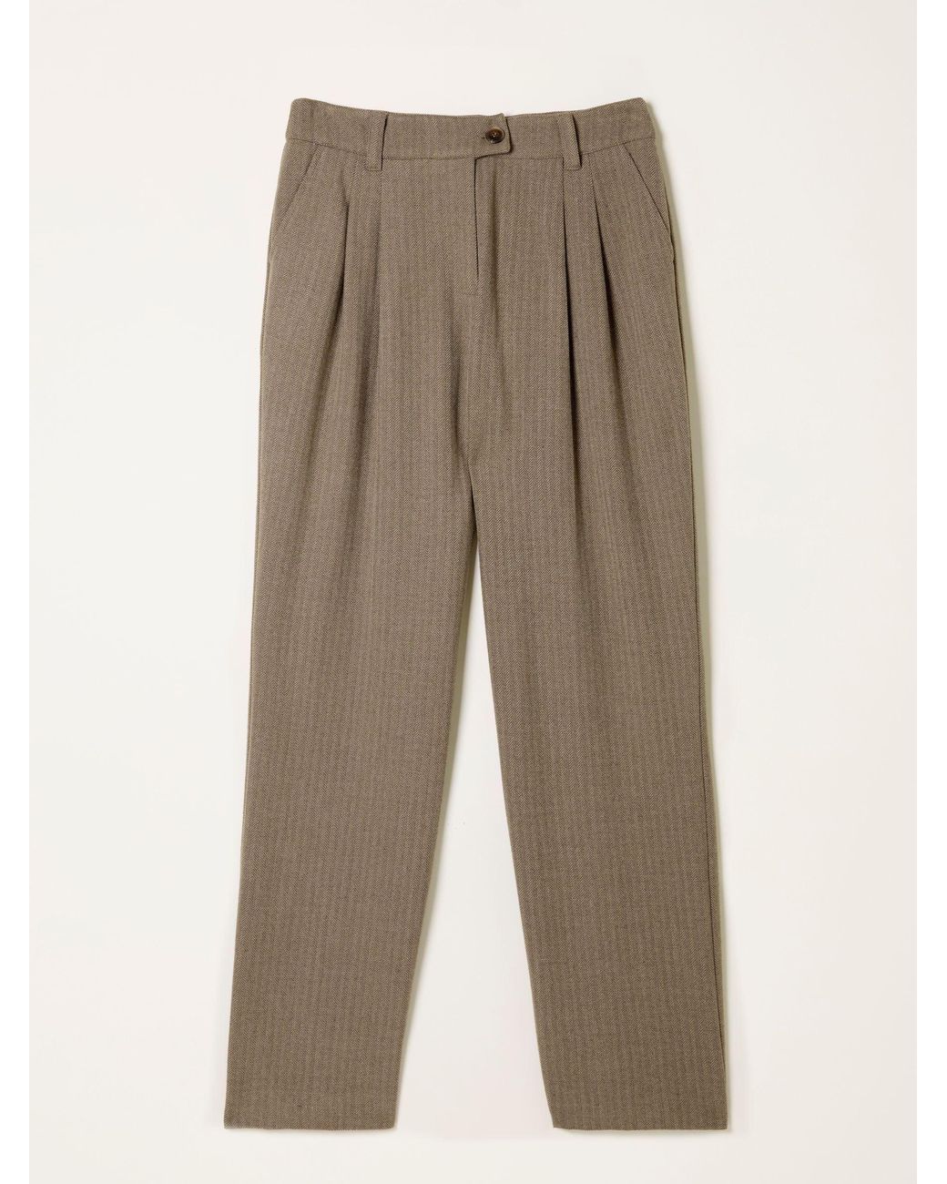 FatFace Blue Juno Check Straight Leg Trousers