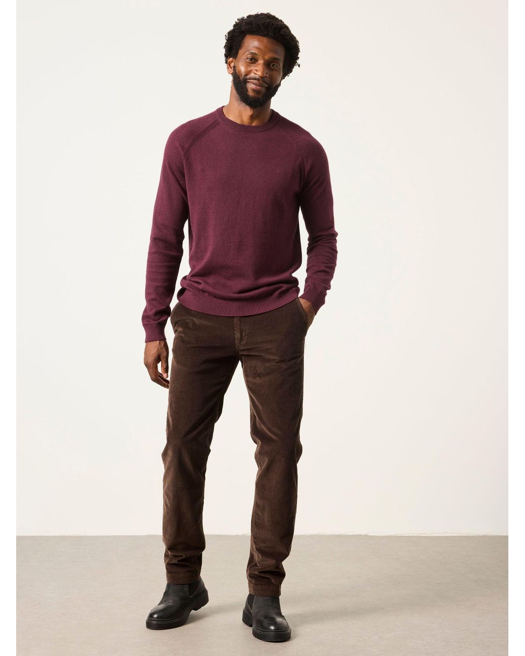 FatFace Red Rye Crew Neck Knitted Jumper for men