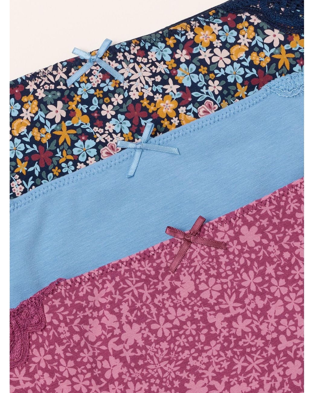 FatFace Pink Fatface 3 Pack Of Brazillian Knickers