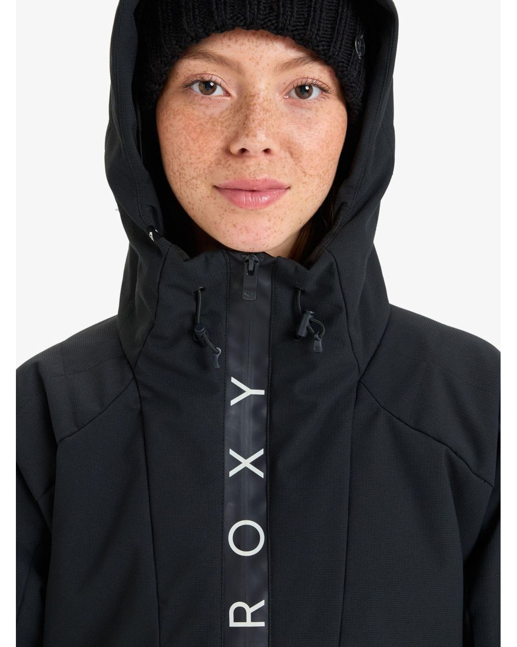 Roxy Blue Radiant Lines Overhead Logo Ski Jacket
