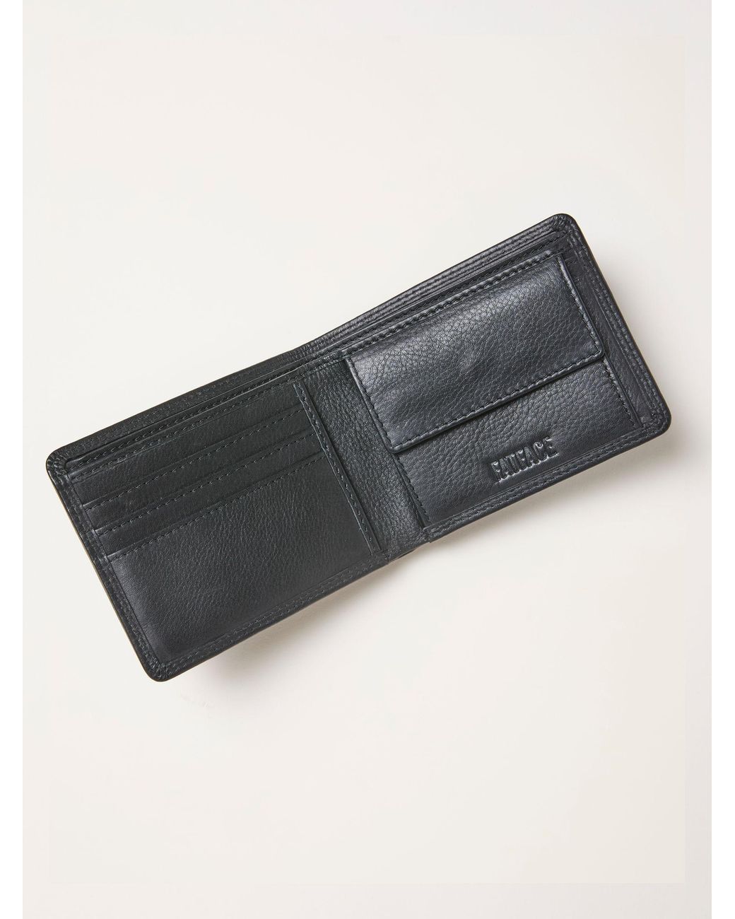FatFace Gray Twin Stitch Leather Wallet for men