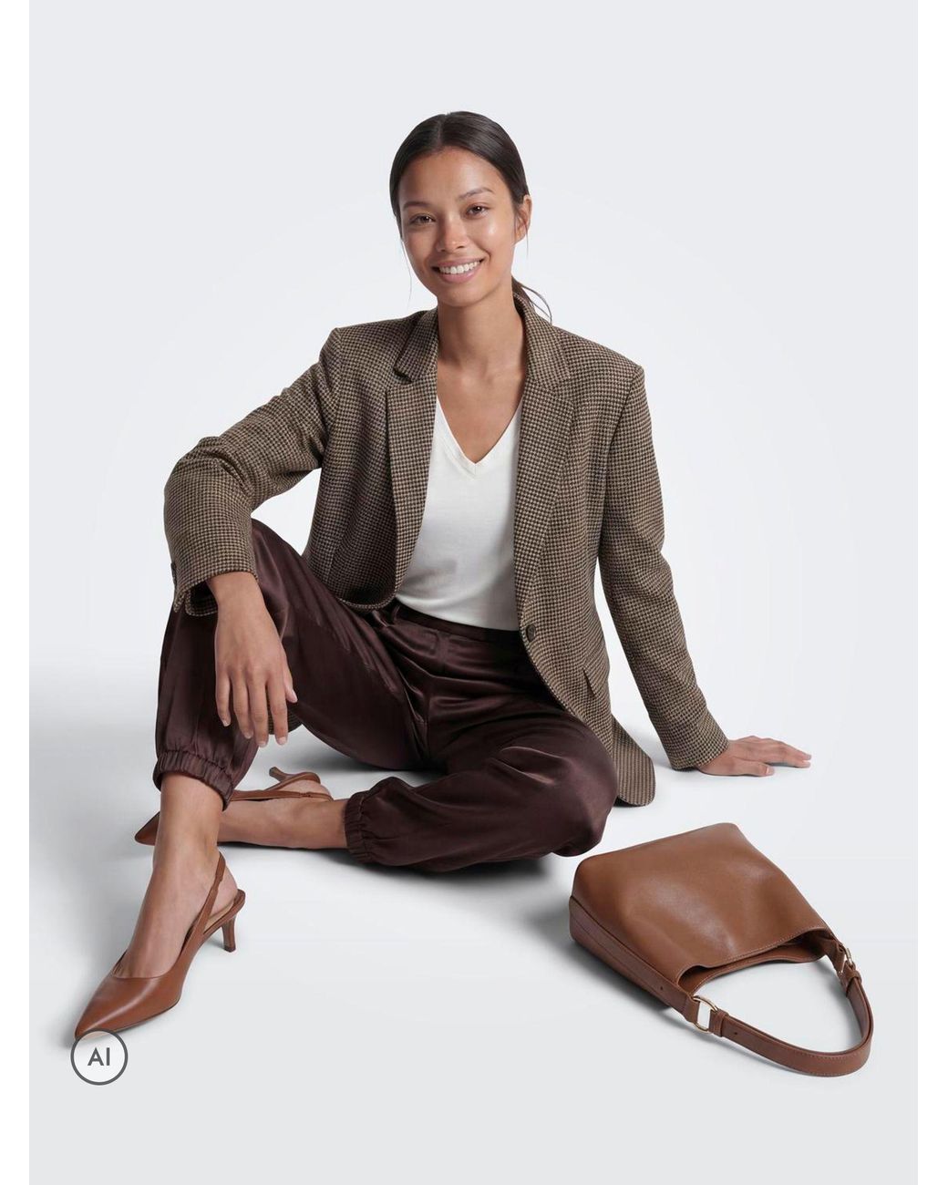 ONLY Brown Elastic Back Balloon Trousers
