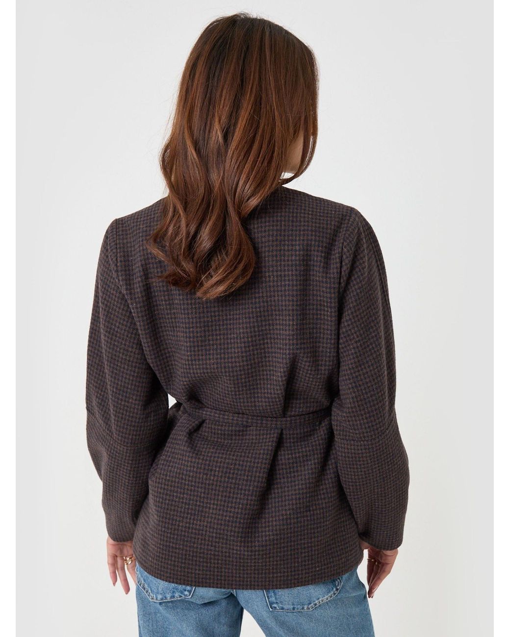 Threadbare Blue Faux Wool Cocoon Blazer
