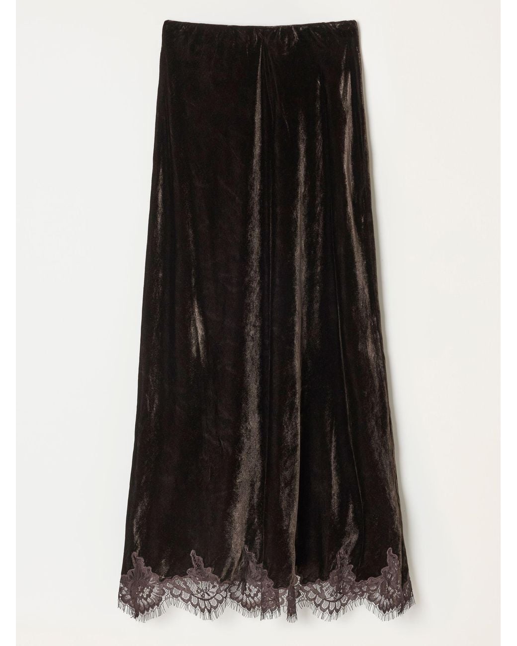 FatFace Red Esme Velvet Midi Skirt