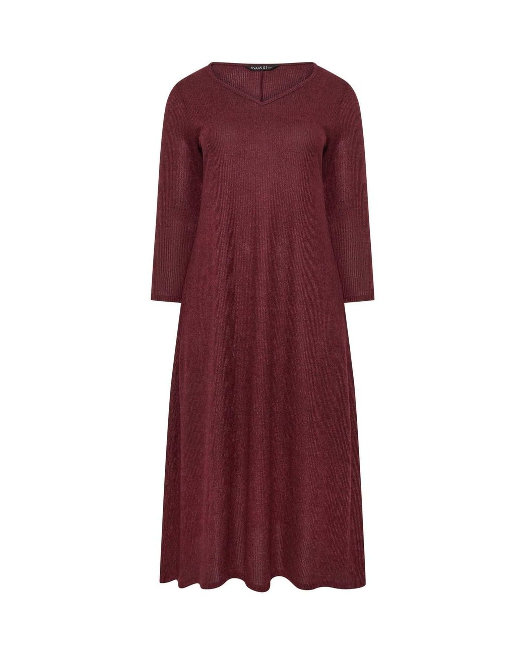 Evans Purple Ribbed Dress