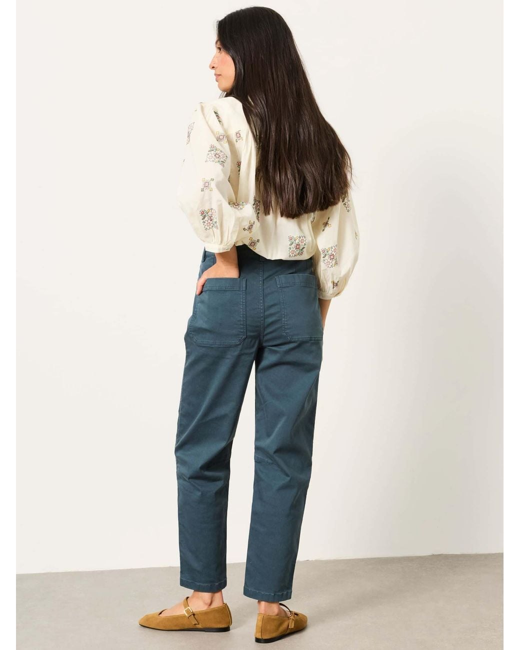 FatFace Blue Bella Chino Tapered Trousers