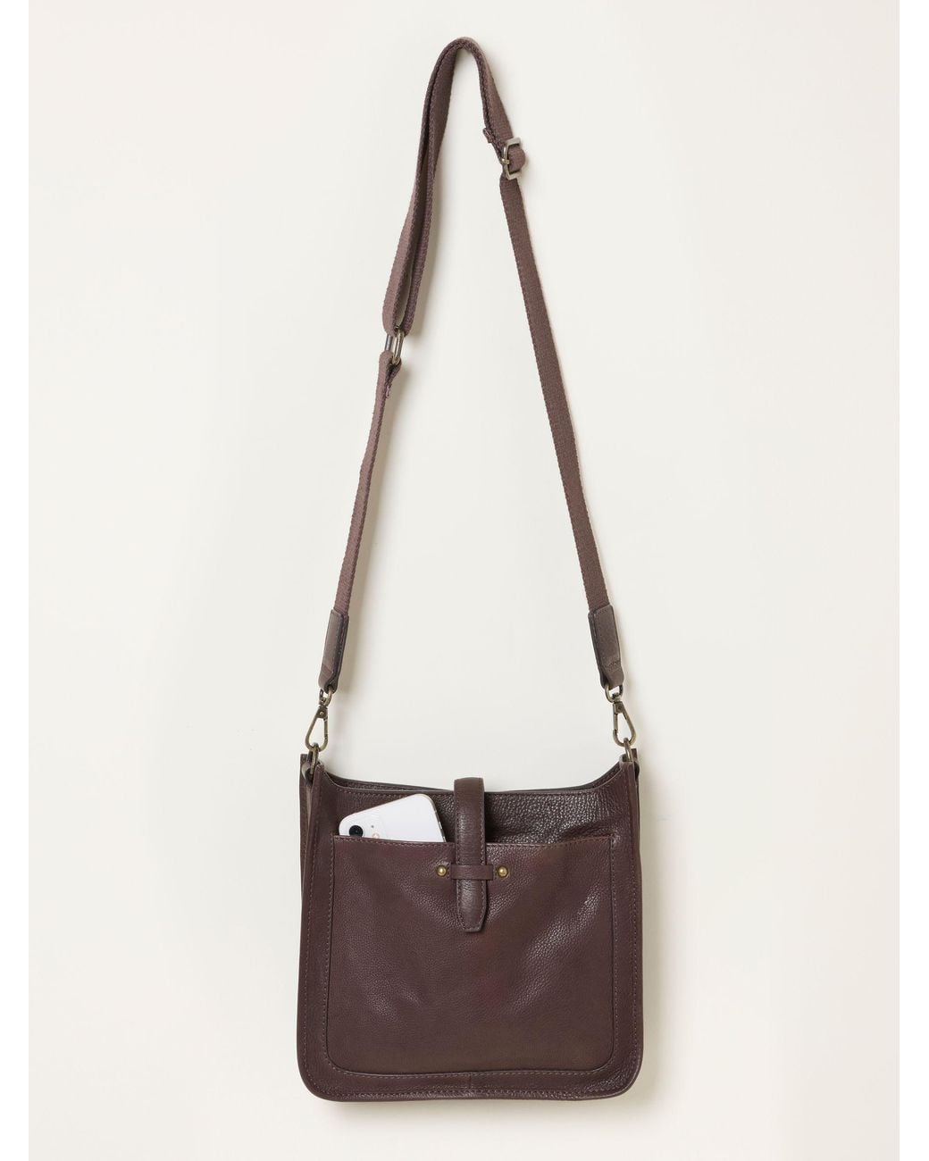 FatFace Brown Fatface Mila Chocolate Leather Crossbody Bag