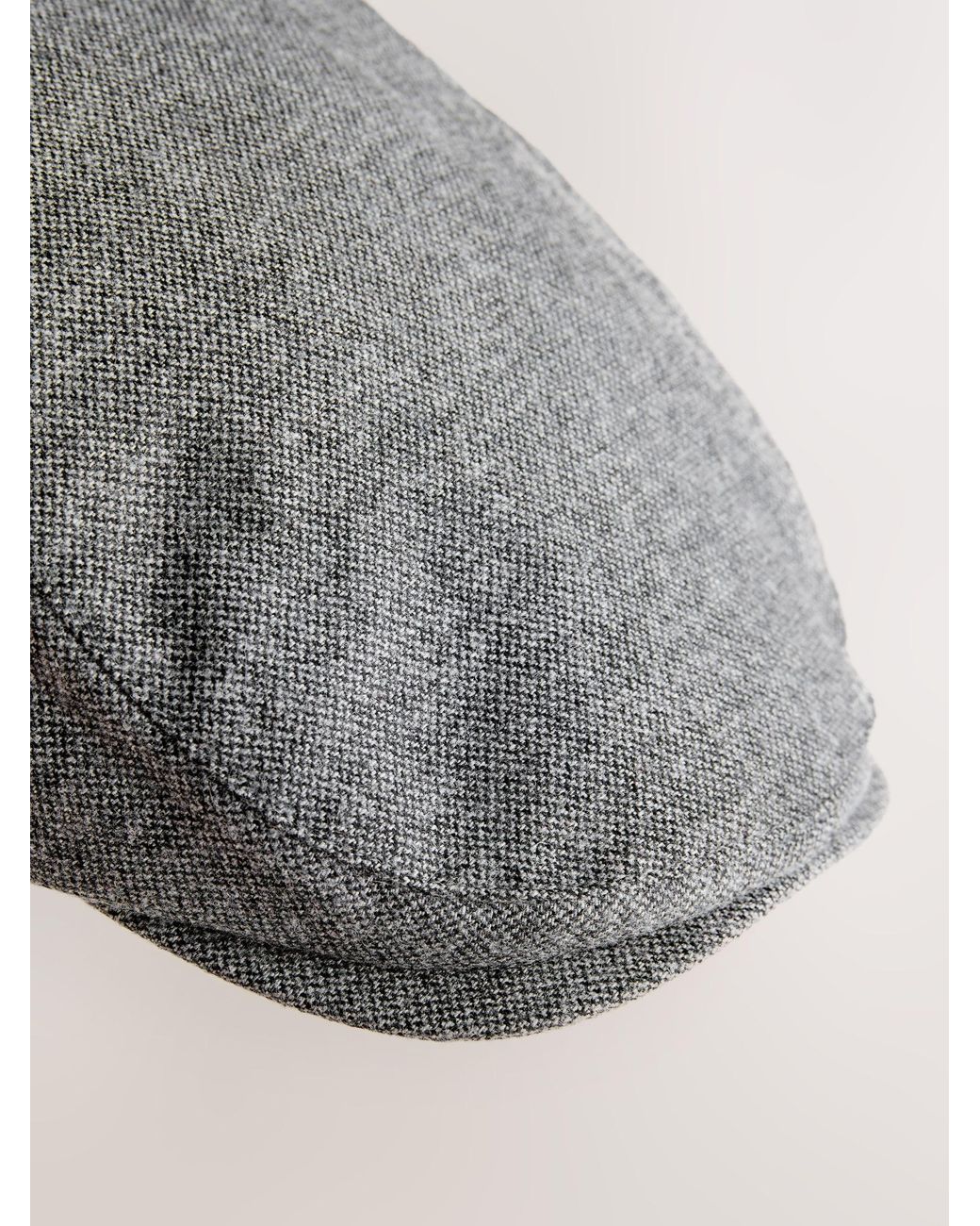 Next Gray Herringbone Flat Cap for men