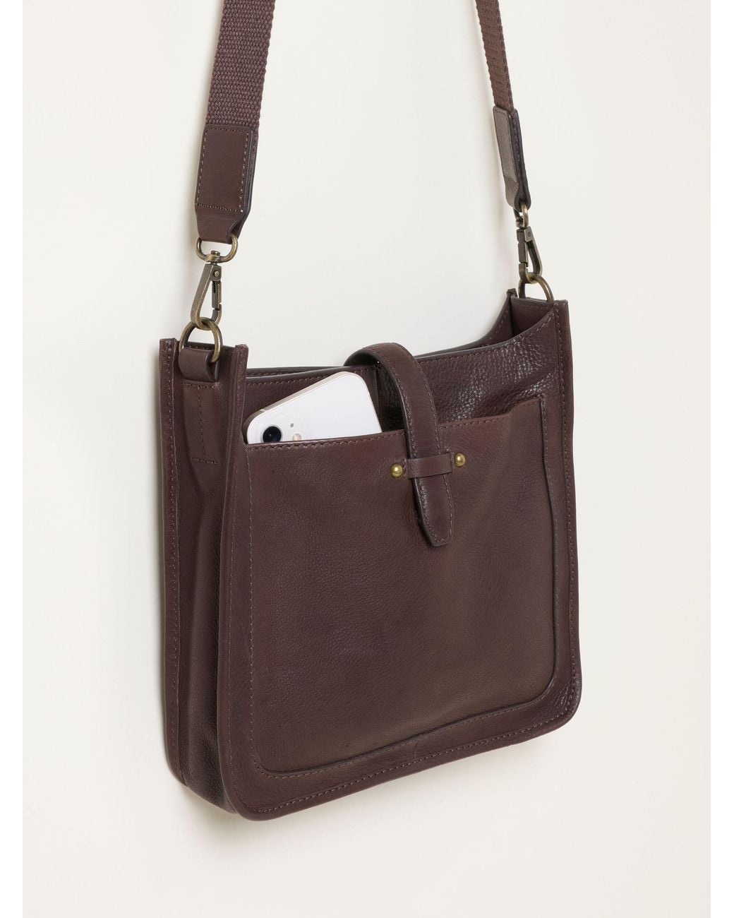 FatFace Brown Fatface Mila Chocolate Leather Crossbody Bag