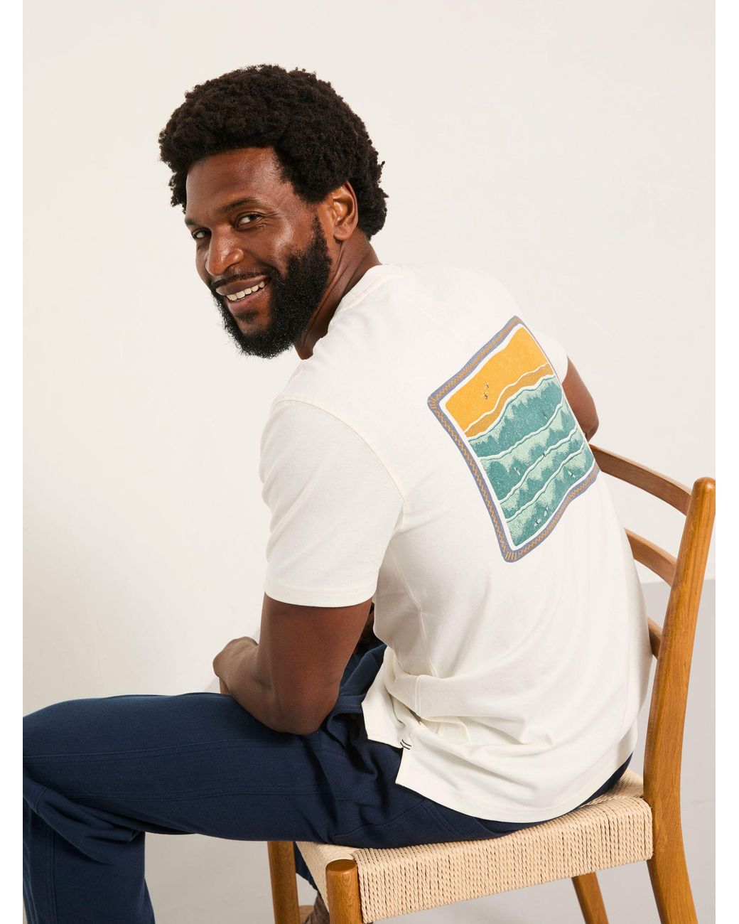 FatFace White Surf Scene Graphic Tshirt for men